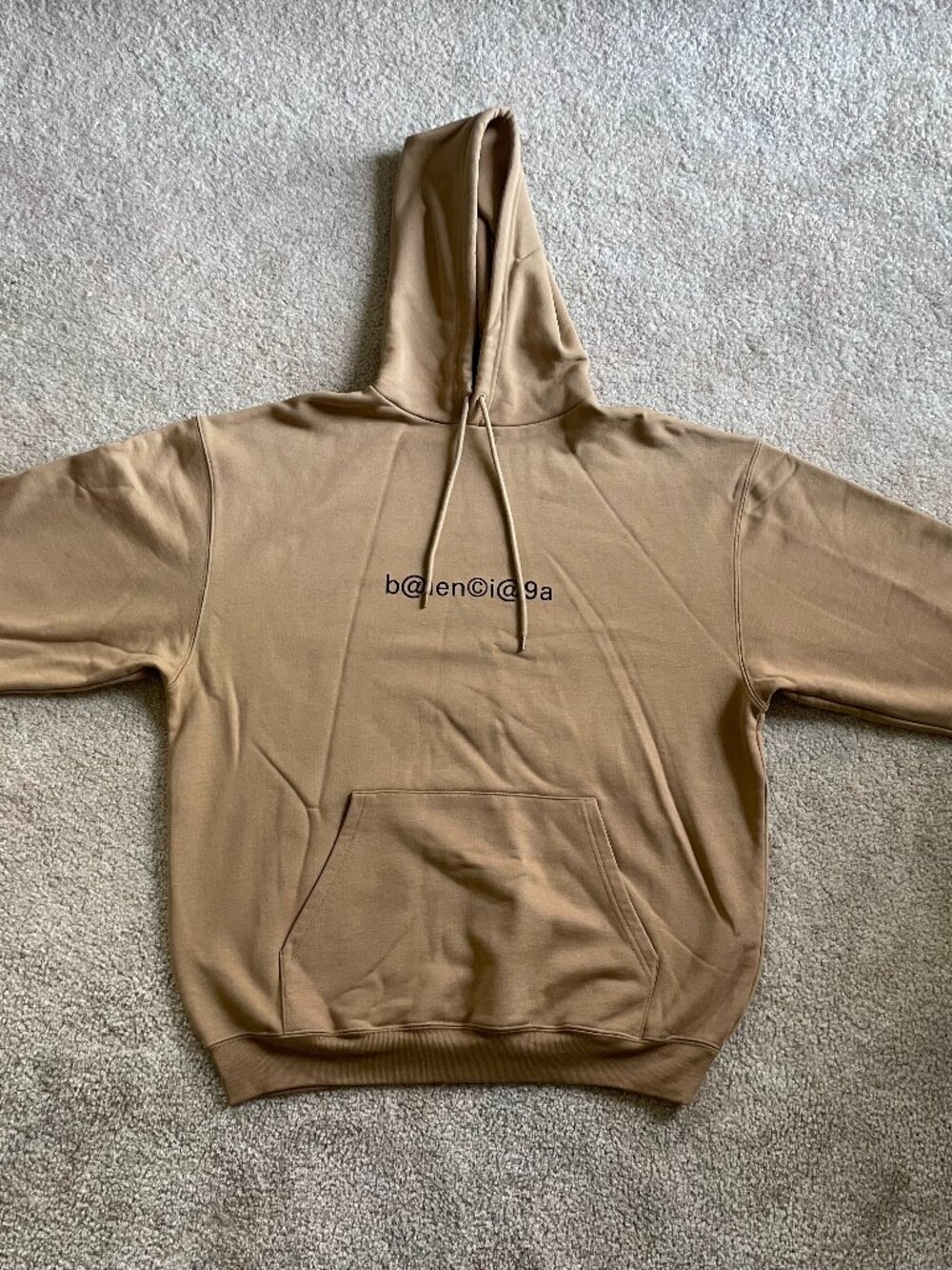 Balenciaga Symbolic Logo Medium Fit Hoodie Beige XS 570811 TIV51 9605